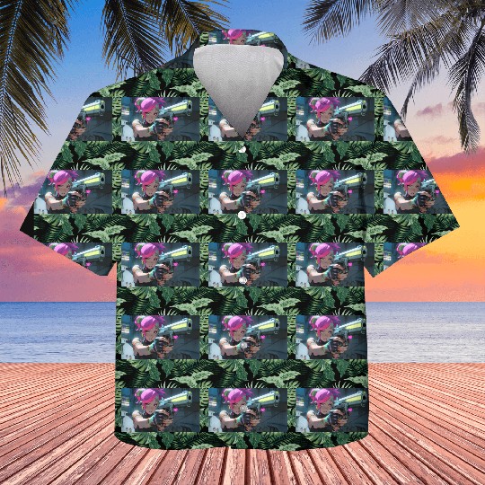 Cyber Sakura: Neon Guardian Kids Hawaiians