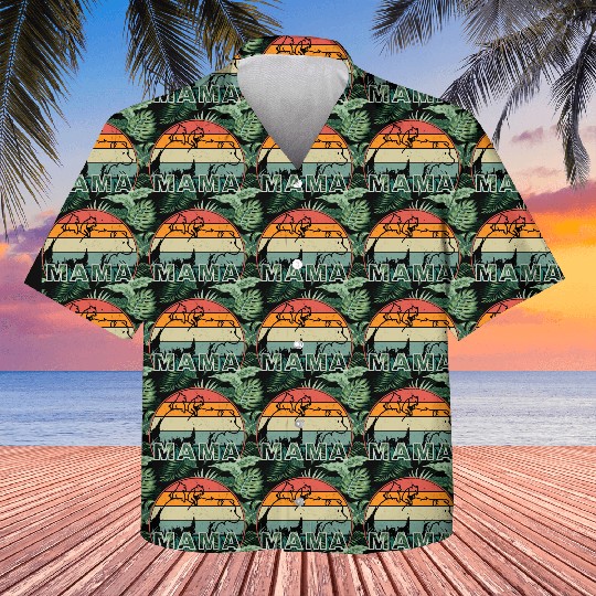 Mama Bear grizzly Retro With Cubs distressed print Kids Hawaiians