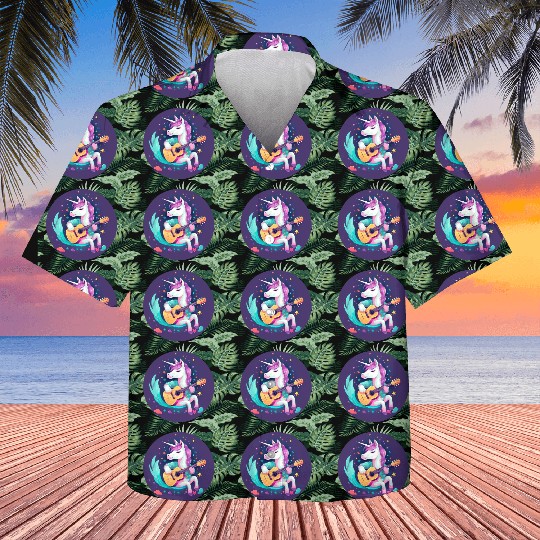 Unicorn Guitar Sunset Kids Hawaiians