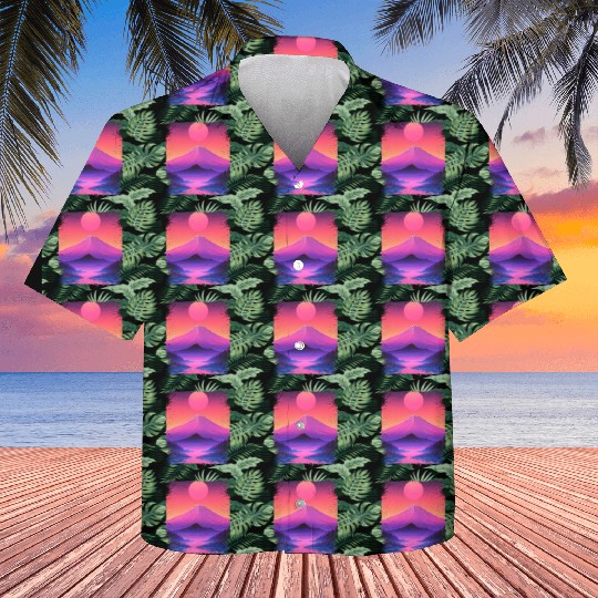 Mount Fuji Aesthetic Japan Sight Vaporwave Volcano Kids Hawaiians