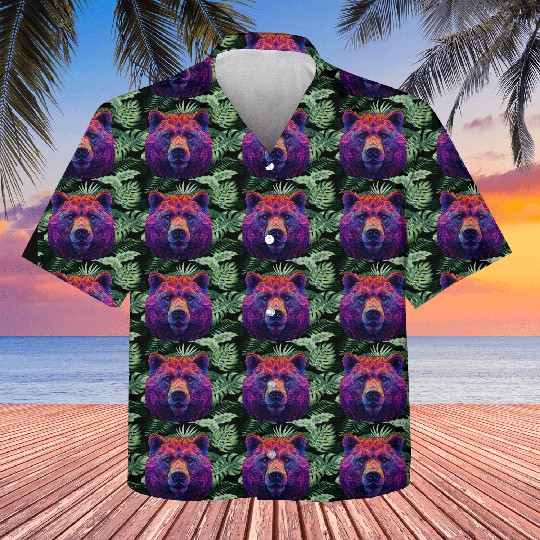 Neon Grizzly Kids Hawaiians