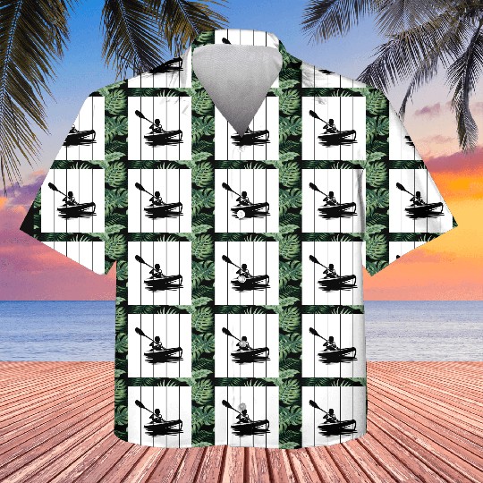 Man in a kayak boat rafting down a river Kids Hawaiians