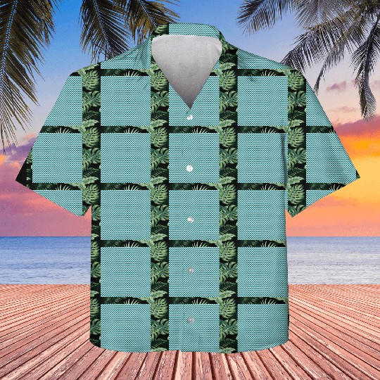 Retro Teal Chevron Pattern Kids Hawaiians