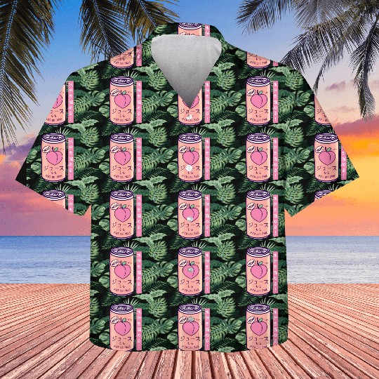 90S Japanese Aesthetic Peach Juice Drink Japan- Kids Hawaiians