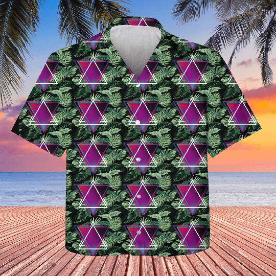 "Triangle Bliss: Geometric Marvel Kids Hawaiians"