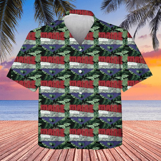 Retro Vintage Maine Usa Kids Hawaiians