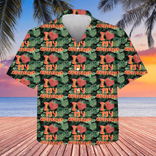I Love My Girlfriend Heart Balloons Black Kids Hawaiians