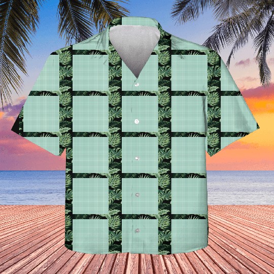 Retro Checkered Pattern Teal Kids Hawaiians