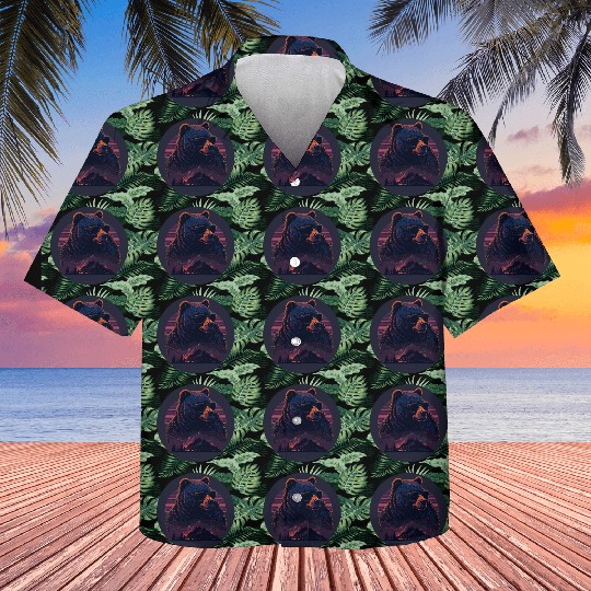 Stylish synthwave Bear Kids Hawaiians