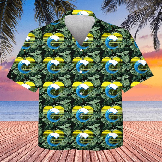 Blue Ocean Wave Lover Sunset Heart Surf And Sea Kids Hawaiians