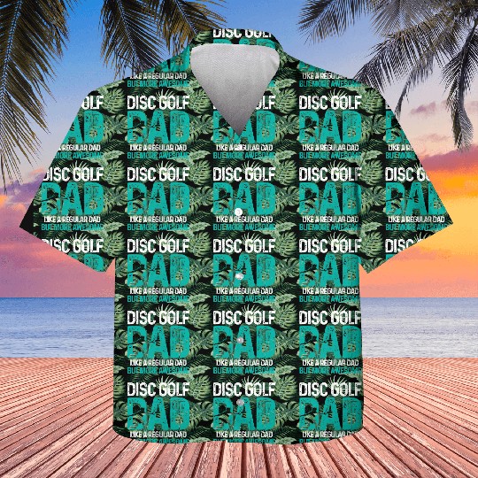 Disc Golf Dad Funny Cool Frisbee Frolf Golf Basket Kids Hawaiians