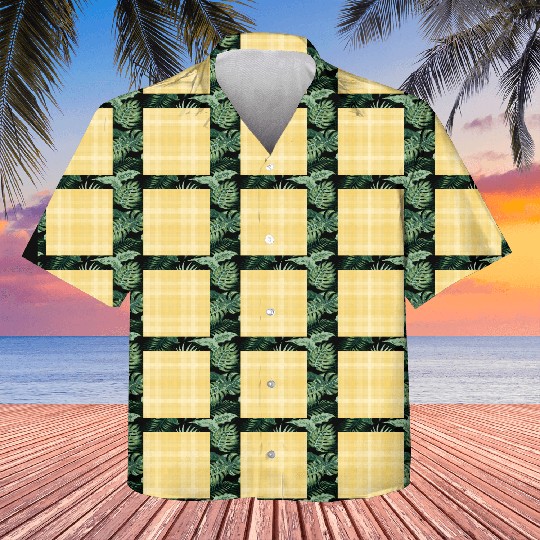 Retro Yellow Dots Pattern Kids Hawaiians