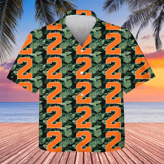 Number 2 Sports Orange Kids Hawaiians