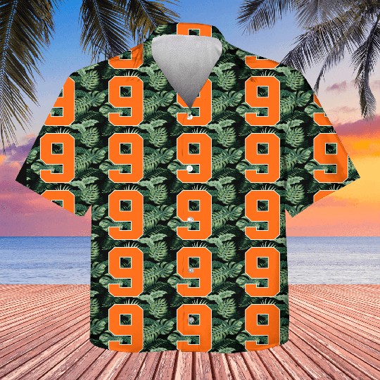 Number 9 Sports Orange Kids Hawaiians
