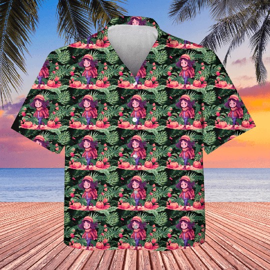 Autumn Serenity: 'Girl in Fall' Apparel Kids Hawaiians