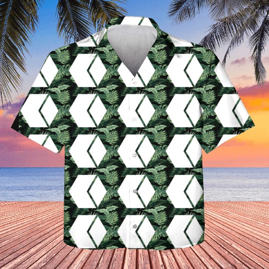 White Hexagon Shape Kids Hawaiians