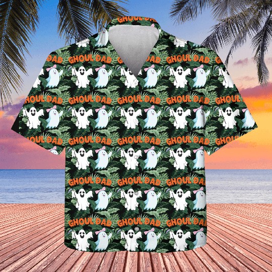 Ghoul Dad Ghost Funny Halloween Costume Kids Hawaiians