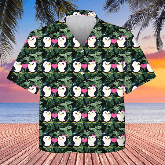 Sweet penguins lover design Kids Hawaiians