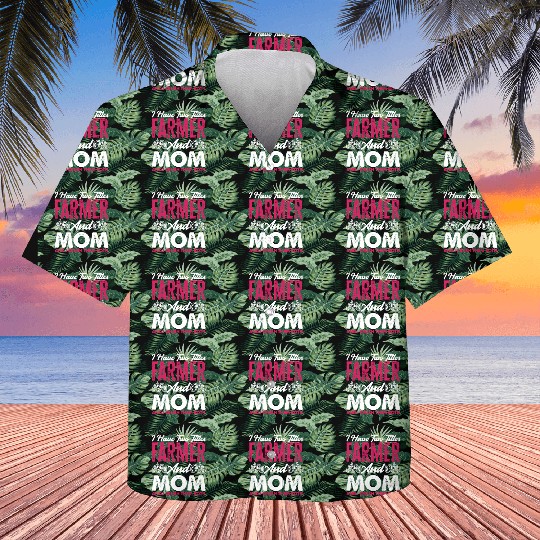 Farmer And Mom Funny Farmer Mom Gift Kids Hawaiians