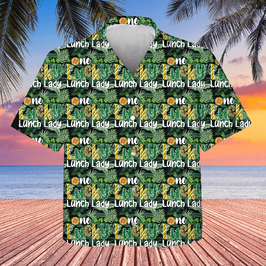 One Lucky Lunch Lady School St Patrick's Day Kids Hawaiians