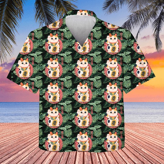 Japanese Maneki Neko Kawaii Kids Hawaiians