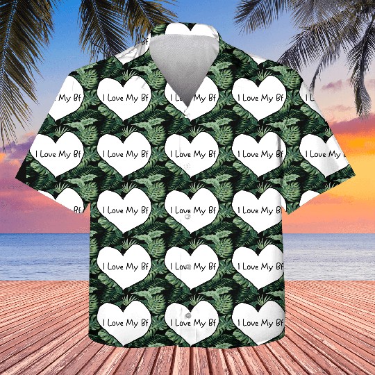 I love My Bf | gift for boyfriend in valentines Kids Hawaiians