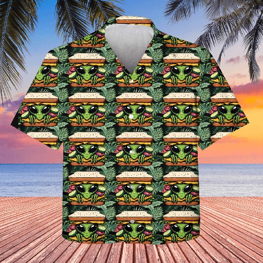 Alien Hiding in a Sandwich Kids Hawaiians