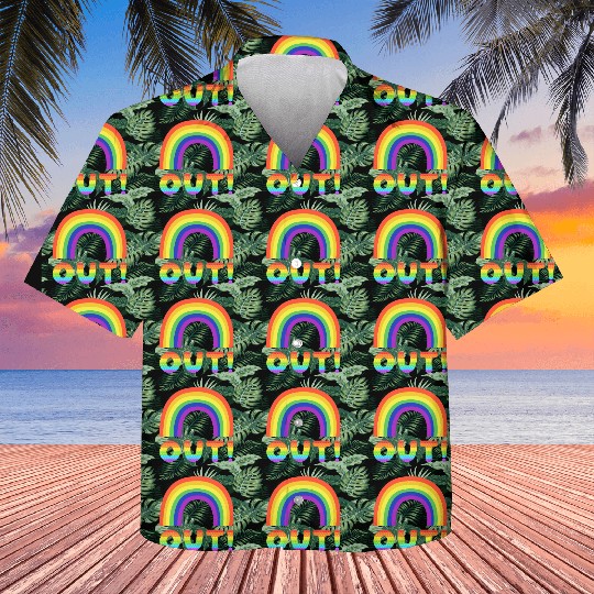 Gay Pride 'OUT' Rainbow Kids Hawaiians Design LGBTQ+