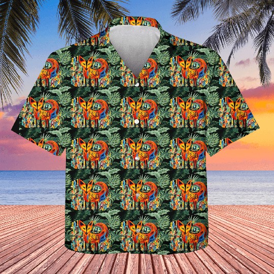 Abstract Fox pop art Kids Hawaiians