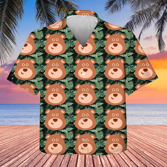 Cute Smiling Bear, Funny, Cartoon Kids Hawaiians
