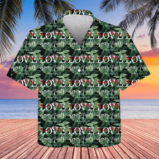 Love Never Fails Floral Typography Kids Hawaiians