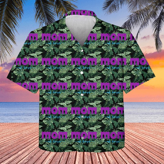 Mom of Boys in Teal and Purple Kids Hawaiians
