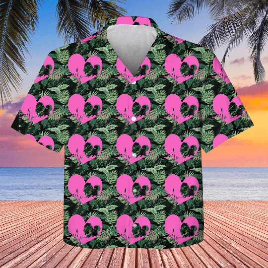 Puppy Dog Heartbeat Cute Pomeranian Silhouette Kids Hawaiians