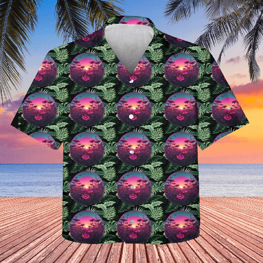 Synthwave Wild Flower Design Kids Hawaiians