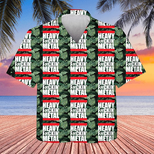 Heavy F#ckin' Metal Hard Rock Fun Music Text Quote Kids Hawaiians