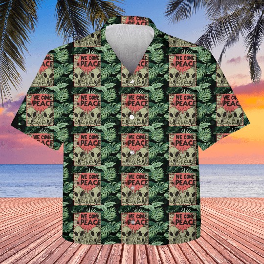 Vintage Alien Invasion in Peace Kids Hawaiians