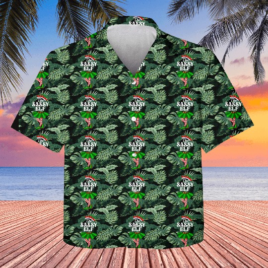The Sassy Elf Christmas Matching Family Kids Hawaiians