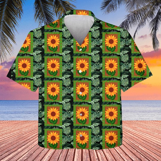 Sunflower summer autumn- fall colors Kids Hawaiians