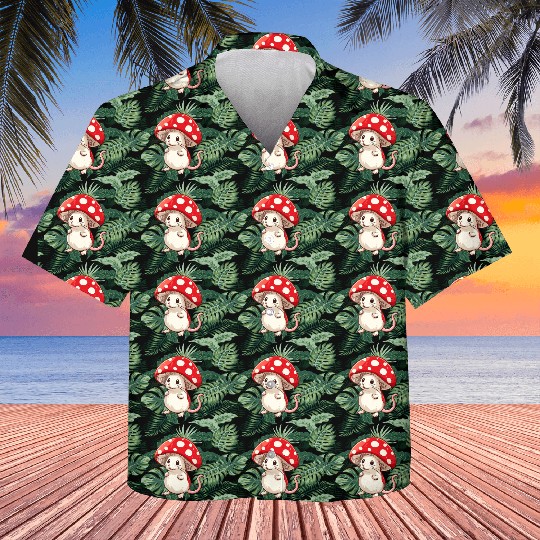 Mushroom Mouse Funny Animal And Mushroom Kids Hawaiians