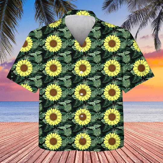 Sunflower Blossom Nature Art Kids Hawaiians