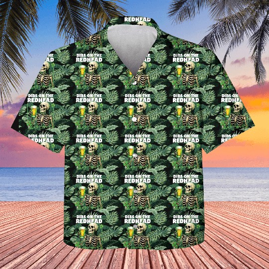 Dibs on the Redhead Skeleton St. Patrick's Day Kids Hawaiians