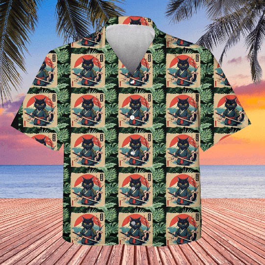samurai cat Kids Hawaiians