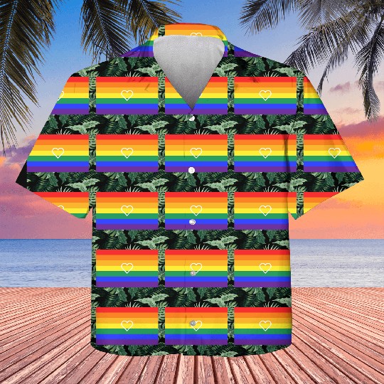 Rainbow Heart Pride Flag Kids Hawaiians