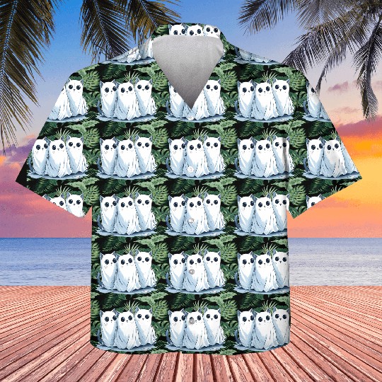 Funny Ghost Cat Kids Hawaiians