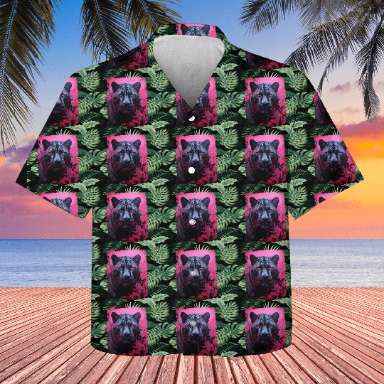Pink Pop Art Black Panther  Kids Hawaiians