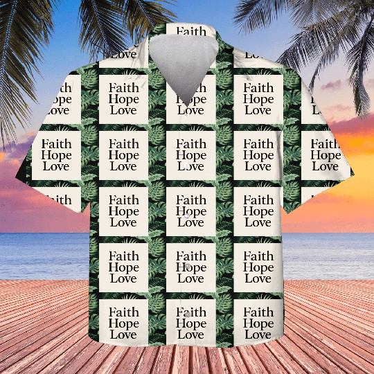Inspirational Faith Hope Love Typography Kids Hawaiians