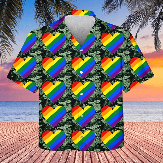 Rainbow Heart Kids Hawaiians