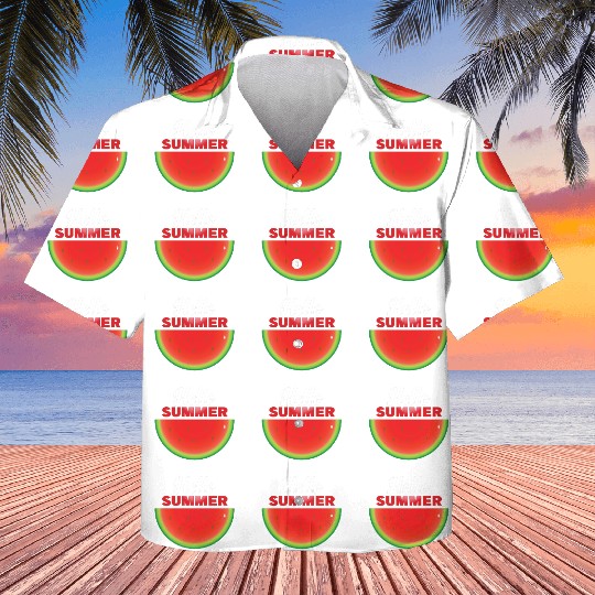 Hello Summer, Hello summer slogan on watermelon Kids Hawaiians