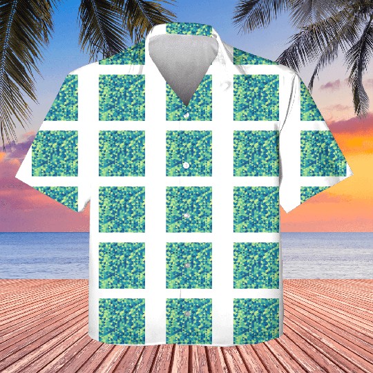 Geometric Hexagon Pattern Blue Yellow Green Kids Hawaiians