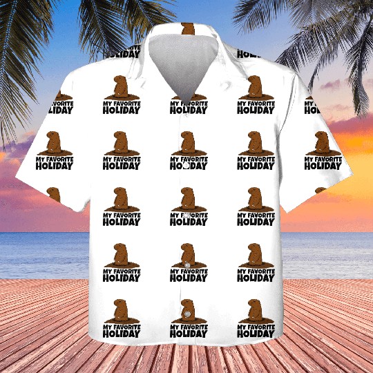 My Favourite Holiday Groundhog Kids Hawaiians